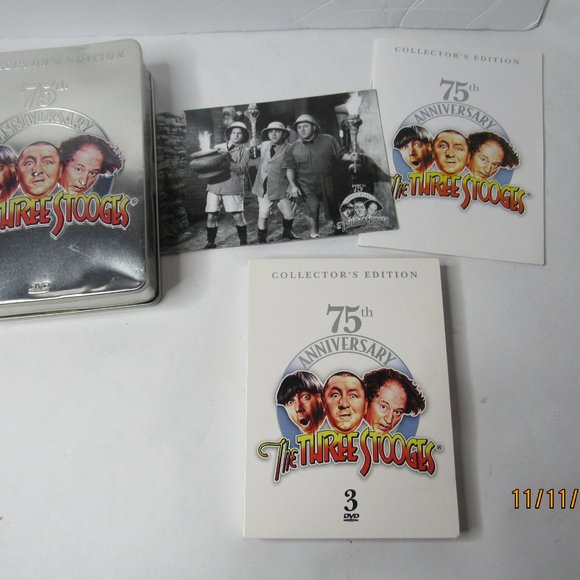 Three Dvd Media | The Three Stooges 75th Anniversary Collectors Ed Three Dvd Tin ...